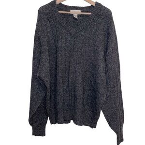 Heather Tweed Gray Unisex 100% Wool Sweater Size XXL